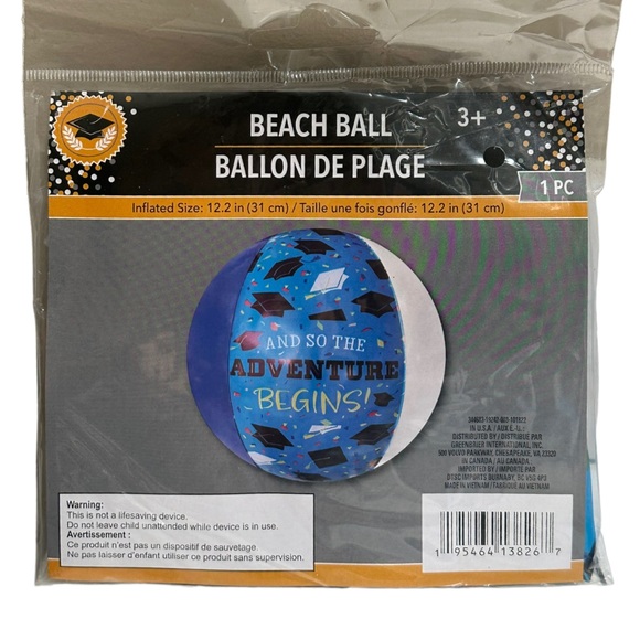 Graduation 12.2” Inflatable Beach Pool Volley Ball NWT - Picture 7 of 7